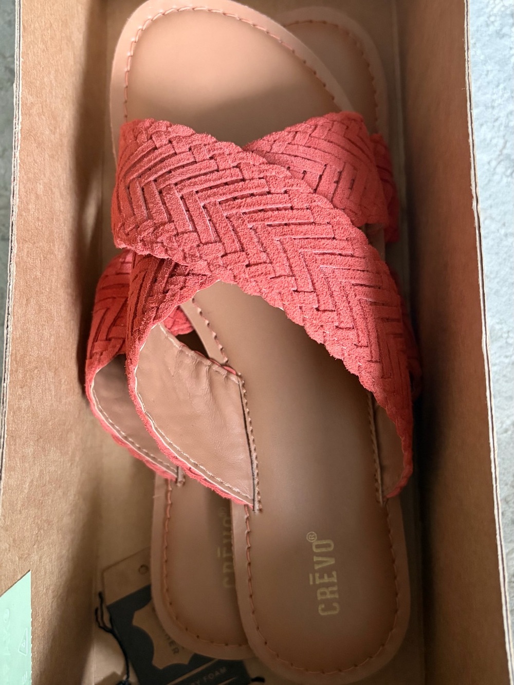 Crevo Women's Coral Braided Crossband Slide Sandals